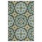 Laddha Home Designs 5&#x27; x 7.75&#x27; Green and Blue Floral Rectangular Area Throw Rug